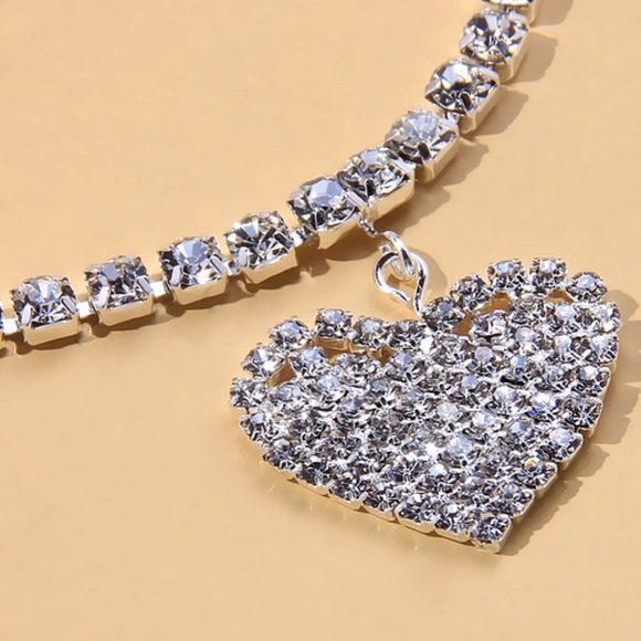 Gold Rhinestone Heart Anklet sexy summer ankle bracelet foot jewelry bling hot - Picture 4 of 4